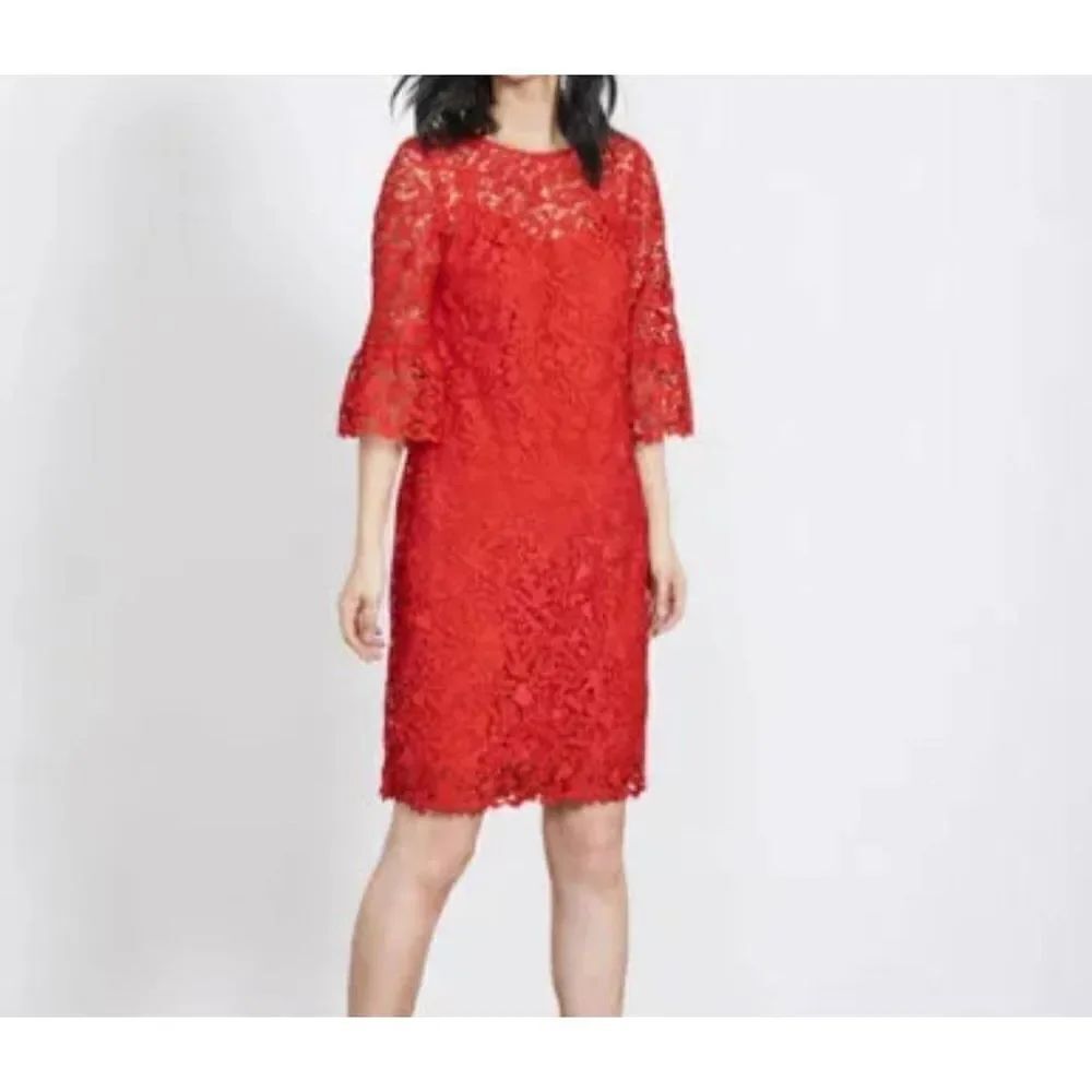 Boden Brittany Red Lace Dress size 6L